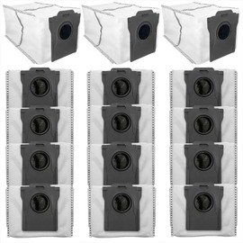 15Pcs Dust Bags Compatible with Dreame X30 Ultra/X40Ultra/X50 Ultra/L10s Pro Ultra Heat /L10s Ultra Gen 2/L40 Ultra /L50 Ultra Robot Vacuum Auto-Emptying Bags.Sweeping robot dust bag