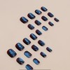 24pcs Aurora Blue Glitter Cat Eye Press On Nails -