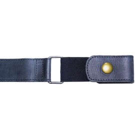 Hide & Drink, Buckle Free Leather Belt / (1.5 in.) Wide/Stretch/Adjustable/Comfortable, Handmade :: Charcoal Black