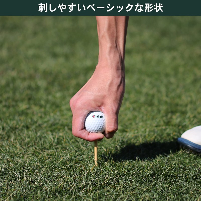 Tabata GV0434 Golf Tee, Long Tee, Wood Tee, Long, 2.8