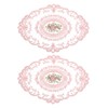 uxcell 2Pack Retro Lace Placemat 12x16-in Oval Embroidered Table Place