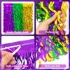 QLINLEAF 2 Pack Mardi Gras Table Skirt Purple Green Gold