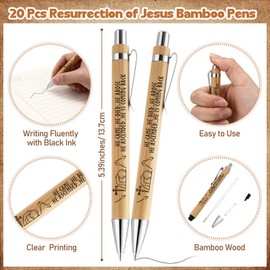 Sinload 20 Sets Easter Christian Jesus Gifts 20 Church Bamboo Pens 20 Religious Silicone Bracelets and 20 Bookmarks He Came Died Arose Ascended Coming Back Party Favors for Men Women Bible Study Group
