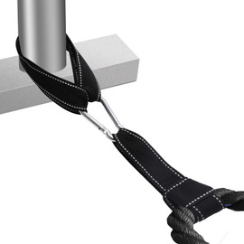 Battle Rope Anchor Strap Kit Accessories for Home Gym Outdoor Muscle Workout Equipment (1, Black&White)