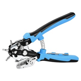 Hole Punch Pliers for Leather, Belt Hole Punch, Belt Hole Punch, 6 Punch Sizes, Suitable for Belts, Watch Straps, Cardboard, Plastic, Wallets, Blue