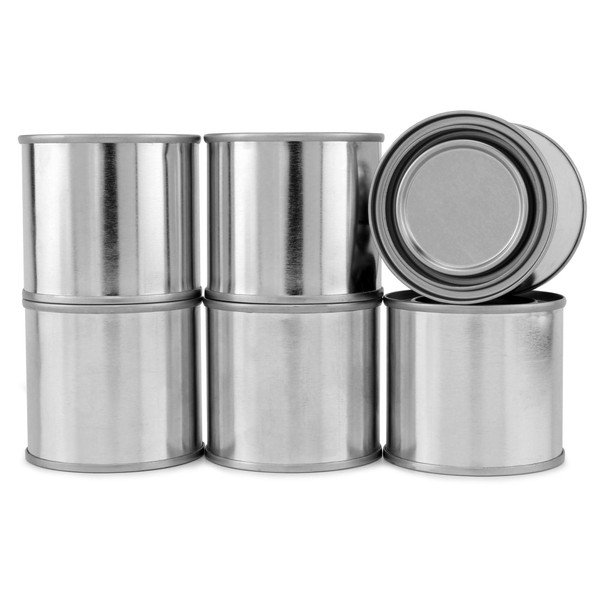 Cornucopia Metal Paint Cans with Lids (1/4 Pint Size, 6-Pack), Tiny Empty Unlined Quarter Pint Paint Pails; 1/2 Cup Capacity