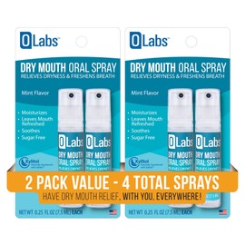 OLabs Dry Mouth Spray, Pocket Size with Peppermint Flavor for Fresh Breath, Sugar Free, Alcohol Free, 4 Sprays – 0.25 OZ Each