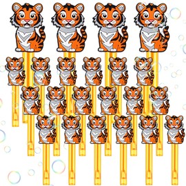 Rotatingpals 24 Pcs Tiger Bubbles Bulk Tiger Themed Party Favors Mini Jungle Bubble Wands for Gifts Classroom Awards Goodie Bag Stuffers Treat Bag Fillers Outdoor Indoor Activity