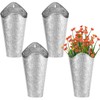 MUKCHAP 4 Pack Galvanized Metal Wall Planter, 12 Inches Tall