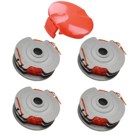 Qingriver Strimmer Spool and Spool Cover Compatible with Flymo FLY021/513937190 Contour 500E Mini/Multi/Power Trim,1.5mm Double Autofeed Spool Wire Replace (Including 4 Spools and 1 Cover)