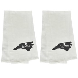 Petal Cliff 2 Pcs, 100% Cotton North Carolina State Flour Sack Printed Kitchen Towels with Sentiments Home. Size: 20" X 28". Inspired by The State WE Call Home.