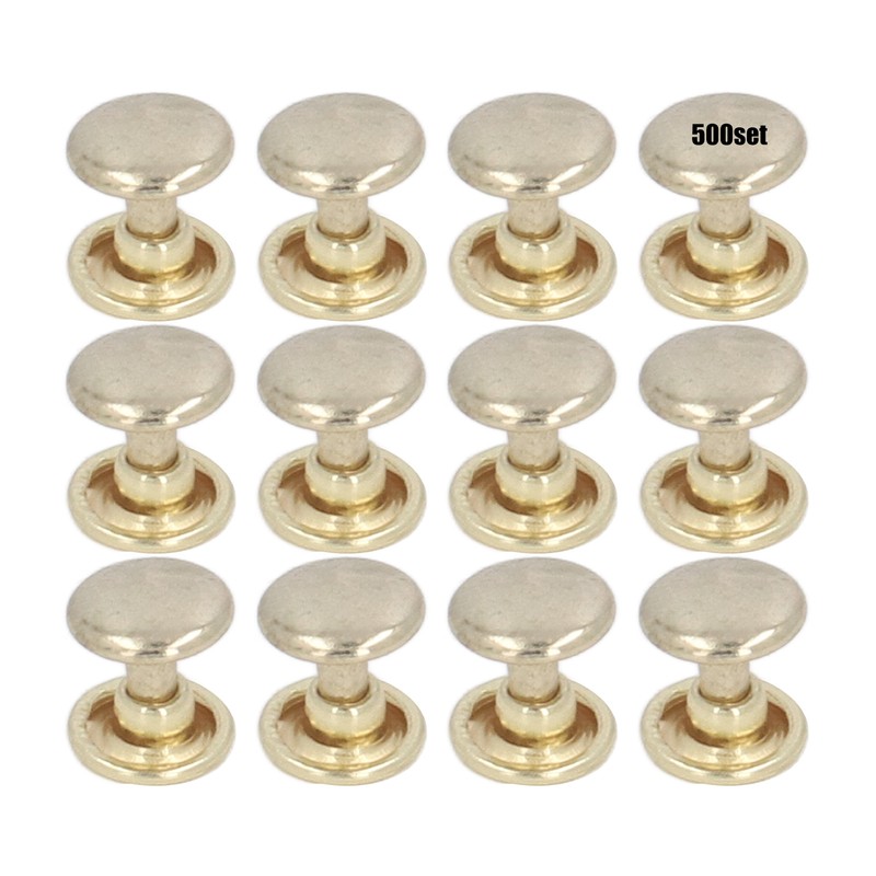 500set Metal Studs Rivets 8mm DIY Iron Double Flat Uniform