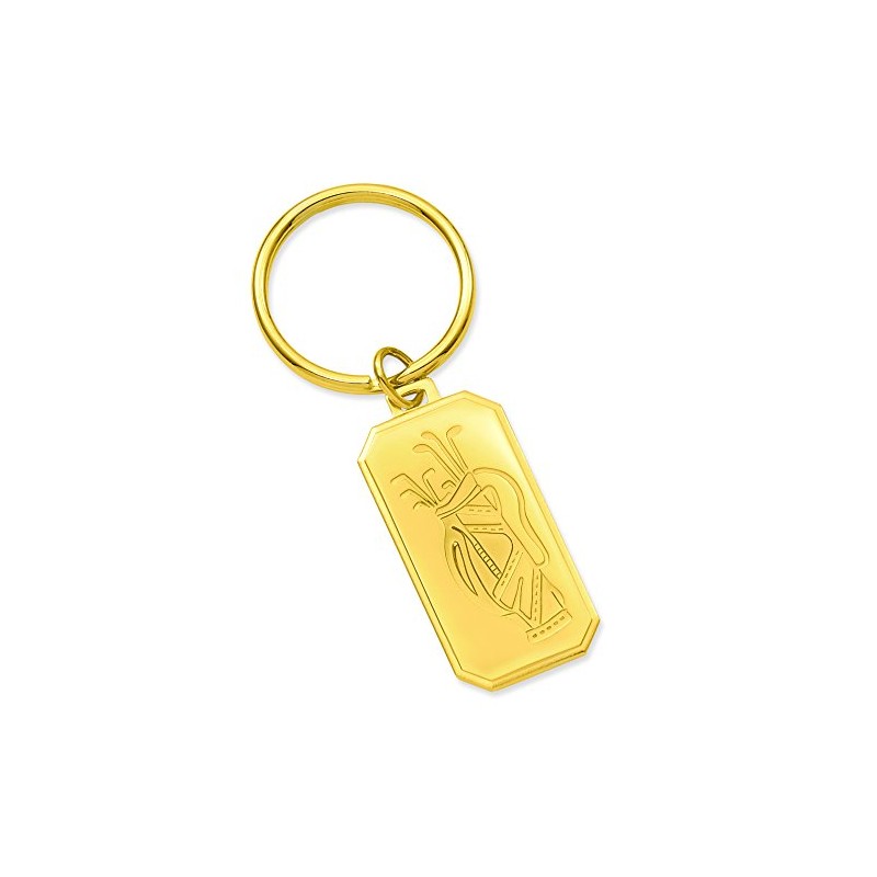 Gold-Plated Golf Bag Key Ring
