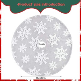 Christmas Tree Blanket Grey, Christmas Tree Skirt 90 cm, Christmas Tree Decoration, Christmas Tree Mat for Christmas Decoration, New Year, Party and Wedding