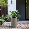 Kante 15.7 Inch Tall Concrete Planter, Round Pedestal Design Garden