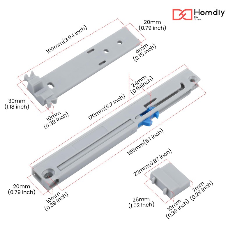 homdiy 1 Pair (2 Pack) Soft Close Adapter for Drawers,