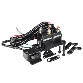 MaySpare 250A 12V Winch Solenoid Relay Contactor Winch Rocker Thumb Switch with Mounting Brackets Terminal Caps and Handle Bar Control Switch for ATV UTV 1500lb-5000lb