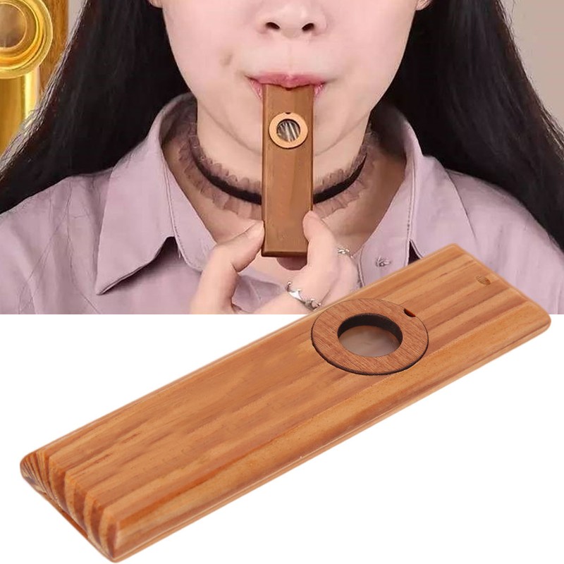 Wood Kazoo Flute Wooden Harmonica Accompaniment Flute Music Wind Instrument