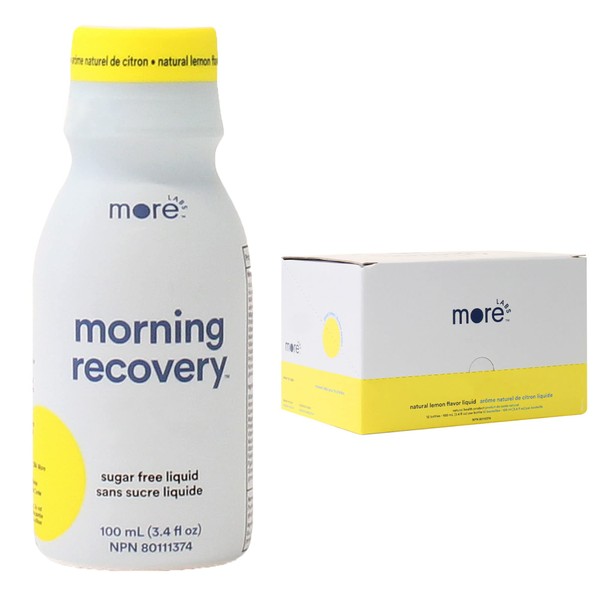 More Labs Morning Recovery, Liver Support Drink (Pack of 6), Sugar-Free Lemon Flavor, Hovenia Dulcis, Milk Thistle, Prickly Pear, Korean Red Ginseng, B Vitamins, Electrolytes, No Artificial Flavors