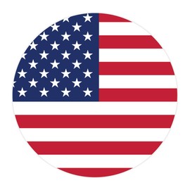 American Flag Circle - Vinyl Decal for Outdoor Use on Cars, ATV, Boats, Windows and More - Color 10 inch