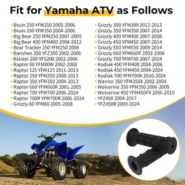 M MATI Handlebar Grips for Yamaha Raptor Grizzly Kodiak Bruin Big Bear 80 125 200 250 350 400 450 550 660 700 YFM250 YFM350 YFM400 YFM700 YFZ450 2001-2024 5LP-26241-00-00 5FU-F6241-10-00
