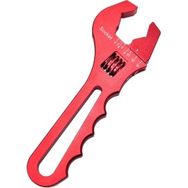YWallkers Adjustable AN Hose Fitting Wrench Spanner 3AN-16AN Lightweight Aluminum Hose Adapters End Red