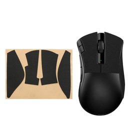 kwmobile Mouse Grip Tape Compatible with Razer DeathAdder V2 X Grip Tape - Non-Slip Faux Leather - Black