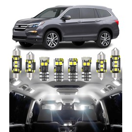BMT xms Car Interior LED Light Replacement for Honda Pilot 2003-2015,6000K Super Bright Interior Light Bulbs Package, 17pcs