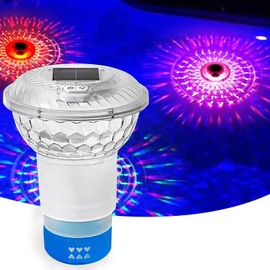 AVEKI Solar Pool Light, 7 Colors Changing LED Lighting Effect with Remote, Waterproof Foldable Pool Wedding Path Party Decoration (White)