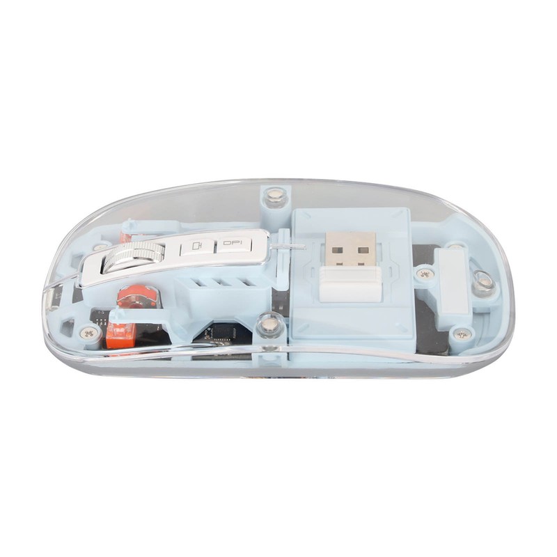 Wireless Bluetooth Mouse Transparent Clear Cool Shell Mute Click Colorful