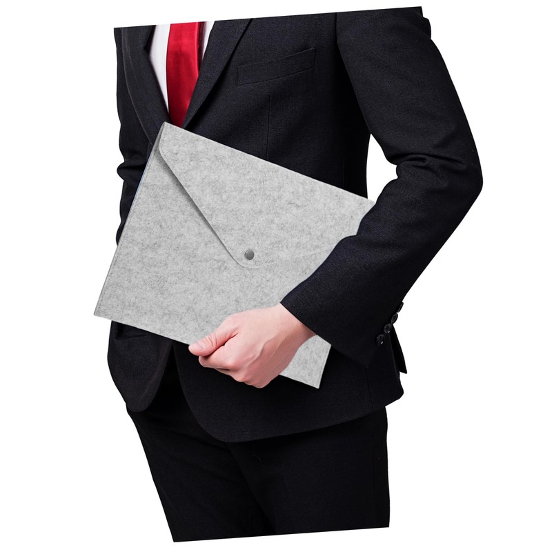 SEWACC Felt Document Carrier Bag with Button Closure Portable Organizer