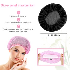 ElevateTech 4 Pack Mesh Sleep Bonnet for Sleeping Mesh Hair Net for Sleep Night Sleep Cap Night Curly Hair Nets Cap for Women