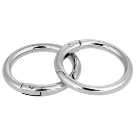 Mozeat Lens 2 Pcs Spring O Ring Clip for Purse Strap 1 Inch Round Snap Clip Silver Key Rings for Keychain Alloy Round Buckle Key Hook Purse Strap Extender Clip for Keys, Bag, Handbag, Crafts