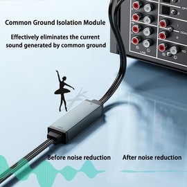 eppfun AV100C Ground Loop Isolator for Car Audio System/Home Stereo, RCA Audio Cable Eliminator to Eliminate Hum Noise