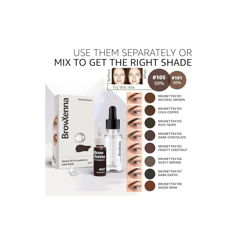 Henna + Hyaluronic Base Kit for eyebrows; Henna y acido
