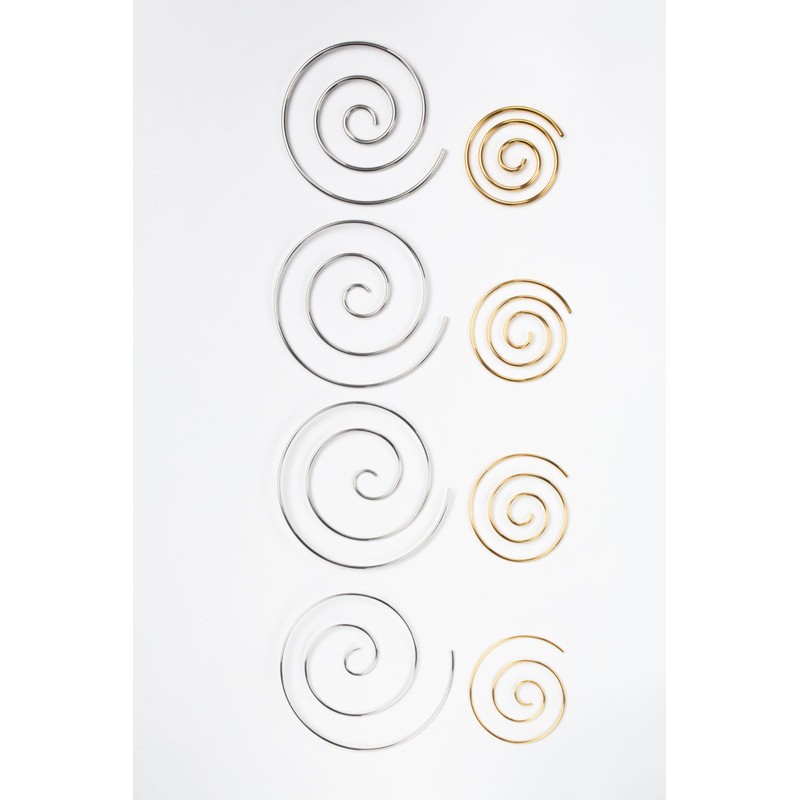 14-20GA Stainless Steel Small Spiral Coiled Hoop Earrings, Sold as