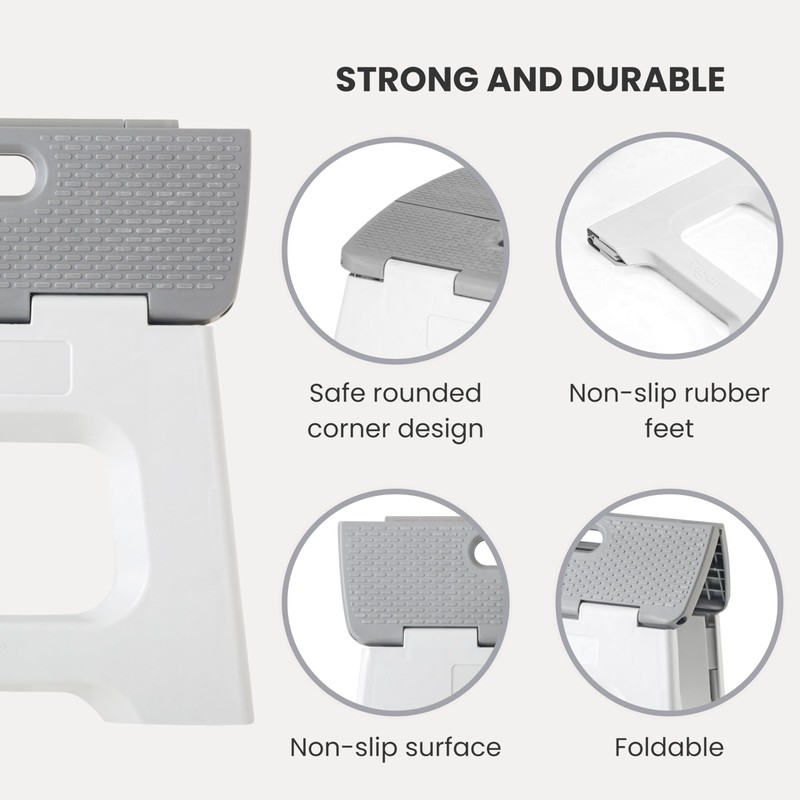 Vigar Compact Step Stool Foldable, 9-inch Step Stools for Adults