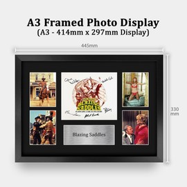 HWC Trading Blazing Saddles Gifts Printed Signed Autograph Presentation Display Montage for Movie Memorabilia Fans - A3 Framed