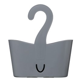 TATAY Shower Basket with Hooks, Polypropylene, Multi-Function Basket, Allows You to Hang the Basket in the Shower, Grey, 25 x 9 x 28 cm