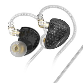Linsoul KZ AS16 Pro 16BA - Auriculares con armadura equilibrada, con graves HiFi en el oído, con cable de 2 pines desmontable de 0,75 mm (negro, sin micrófono)