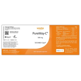 woscha PureWay-C® 500 mg Vitamin C 120 Embo Caps (91 g) (Vegan)