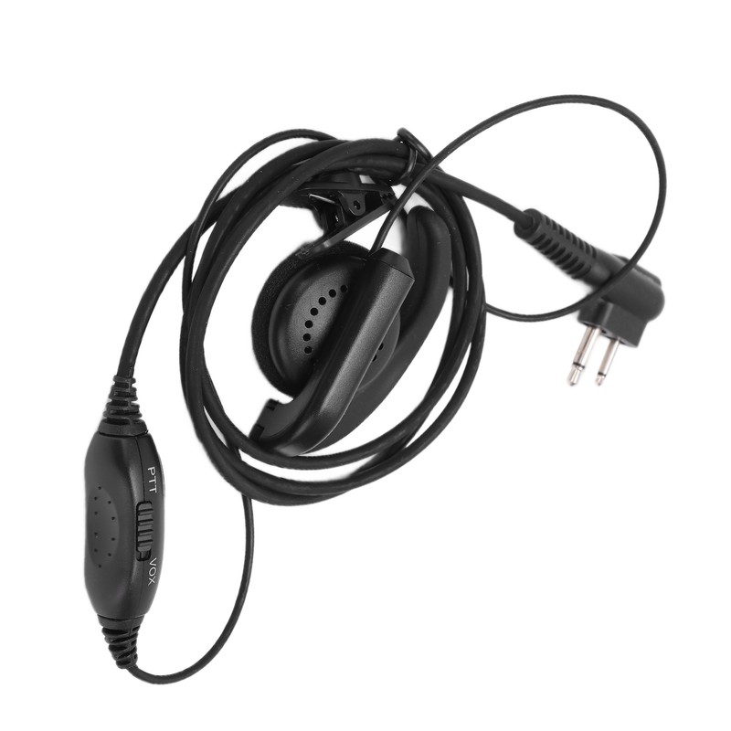 Walkie Talkie Headset Intercom 2 Way Radio Black Earphones Universal