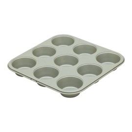 FUJIHORO 57303 Muffin Tin Bakeware, Easy Removal From Mold, 9-Cup