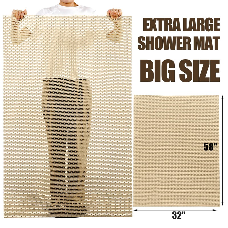 HOMBYS 58 x 32 Extra Large Shower Mat for Shower