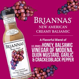 BRIANNAS - Home Style New American Creamy Balsamic Dressing – Fine Salad Dressing made with Premium Ingredients - Gluten Free Dressing - 12 oz. Bottle