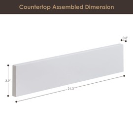 ALTAIR 21 Inch Bathroom Vanity Sidesplashes Engineered Marble Stone Side Splash for Vanities Sink Top Aosta White Bathroom Fixtures Accessories