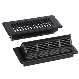 MMFSF Floor Vent Covers, 4x10 Adjustable Heat Air Vent Deflectors, 2-in-1 Floor Register, Vent Covers for Home Floor, Office, Ceiling, 2 Pack, Tool-Free Installation (Black)