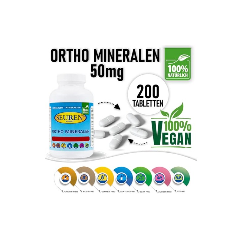 Seuren Nutrients | Ortho Minerals 200 Tablets Gluten Free |