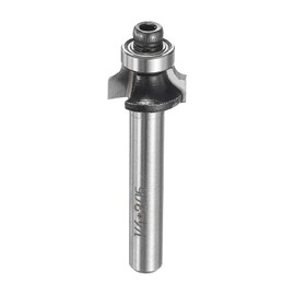 HARFINGTON Roundover Router Bit 1/4" Shank 3/16" Cut Diameter (3/32" Cut Radius) Carbide Tipped 2-Flute Rounding Over Bits with Bearing Guide for Woodworking Carpenter, Black