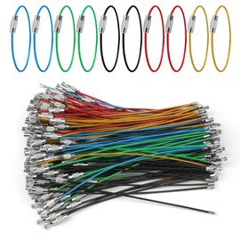 EEEKit 150PCS Wire Keychain Cable, 5.9 In Stainless Steel Wire Ring, 1.5 mm Key Ring Loop for Hanging Luggage Key ID Tag Keeper